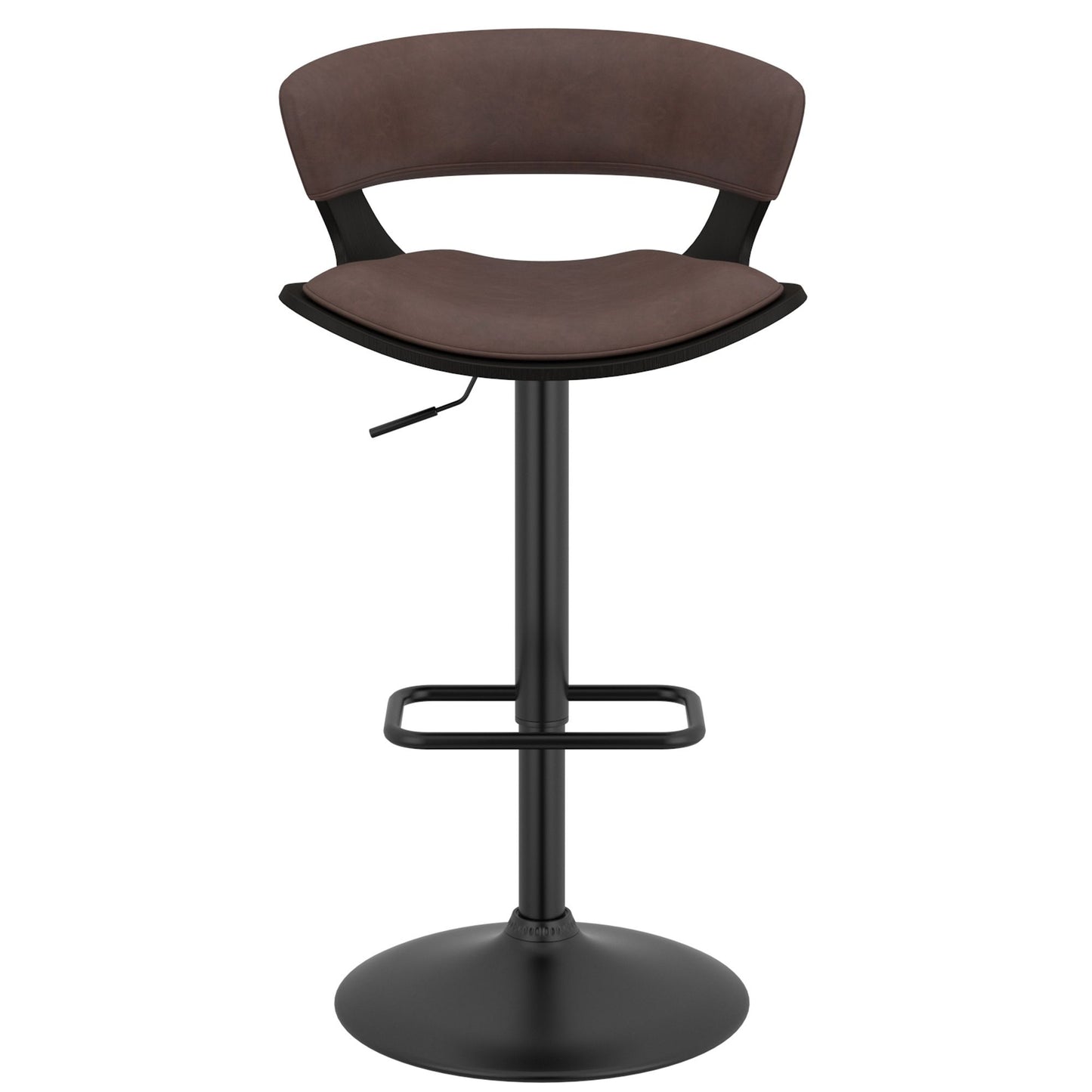 Rover Adjustable Air Lift Stool in Brown and Black Set of 2
