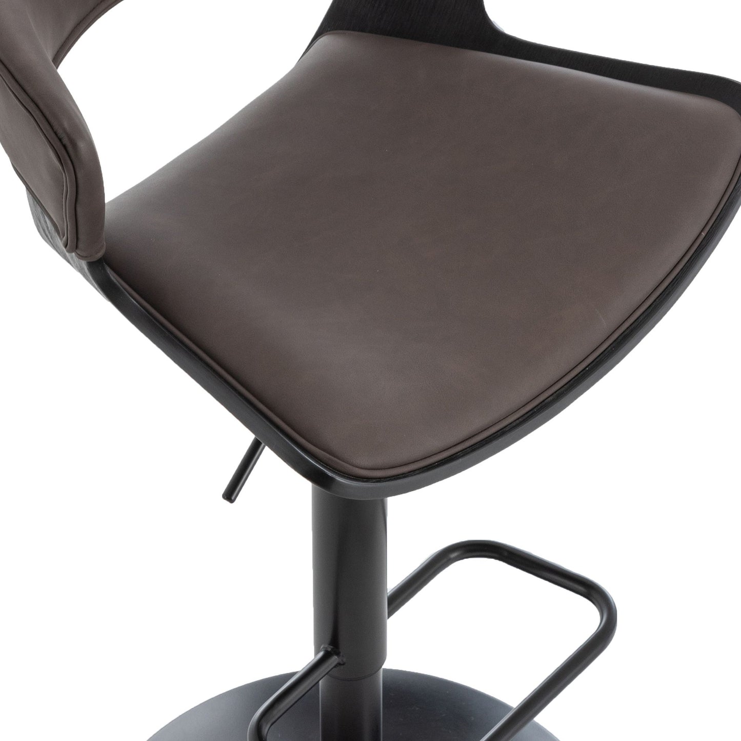 Rover Adjustable Air Lift Stool in Brown and Black Set of 2
