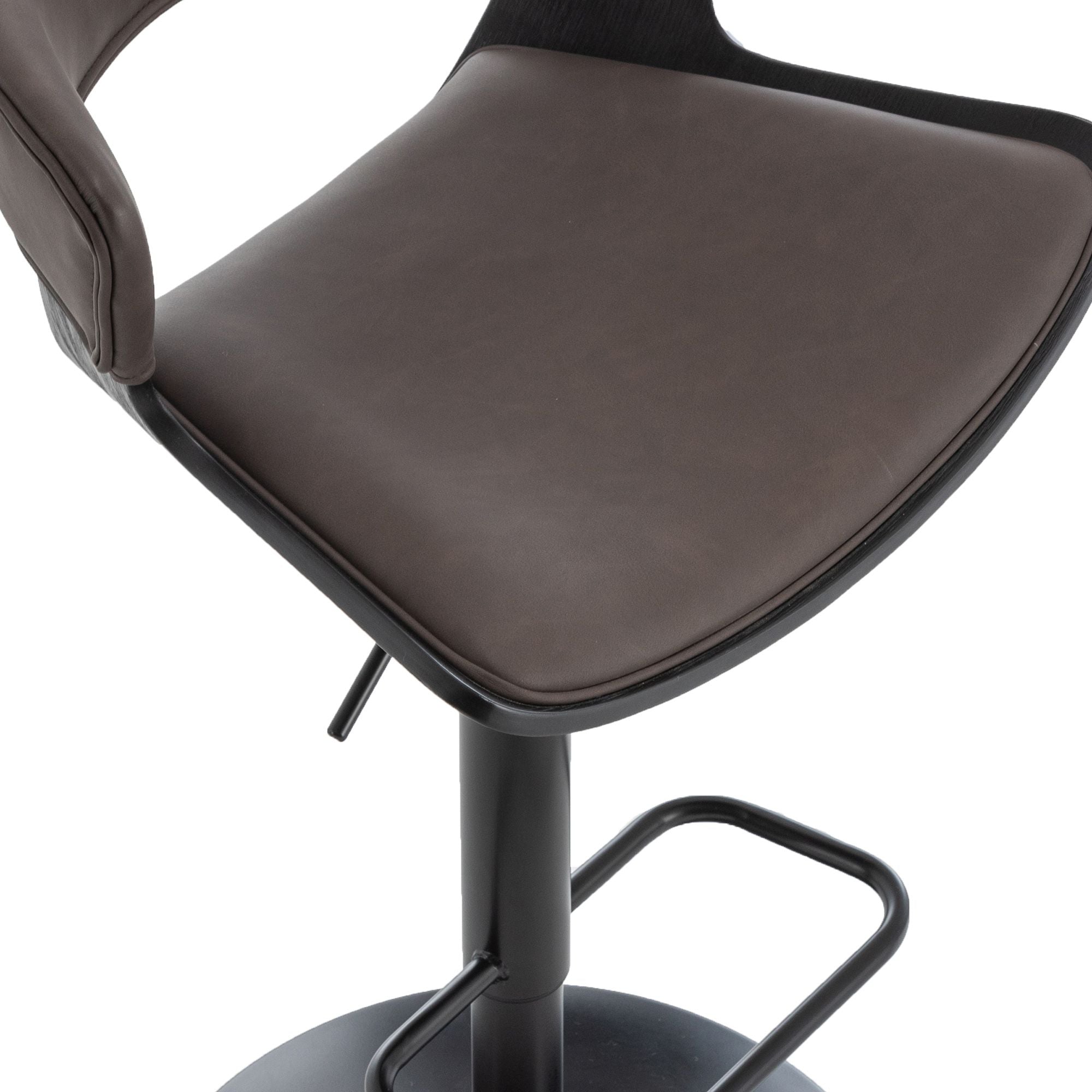 Rover Adjustable Air Lift Stool in Brown and Black Set of 2