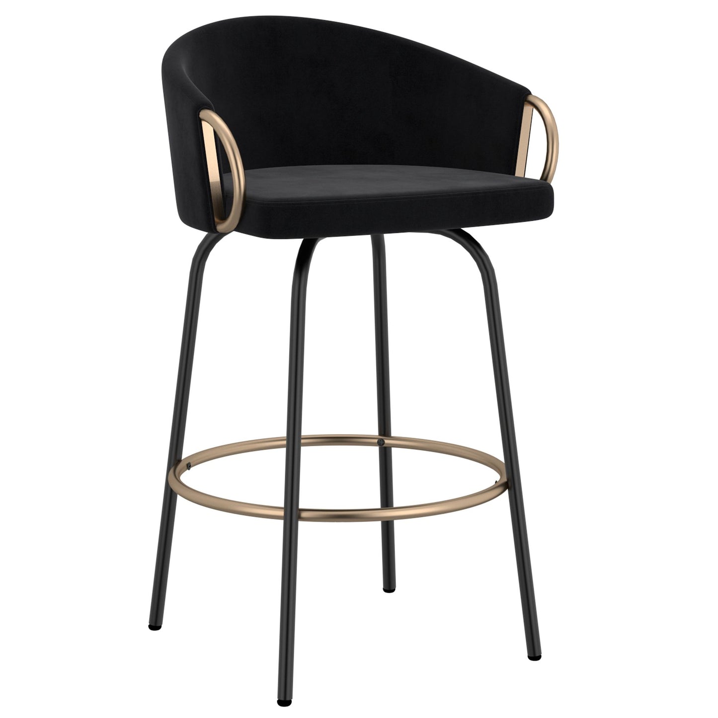 Tabouret de bar Lavo 26 po, lot de 2 en gris, noir et or