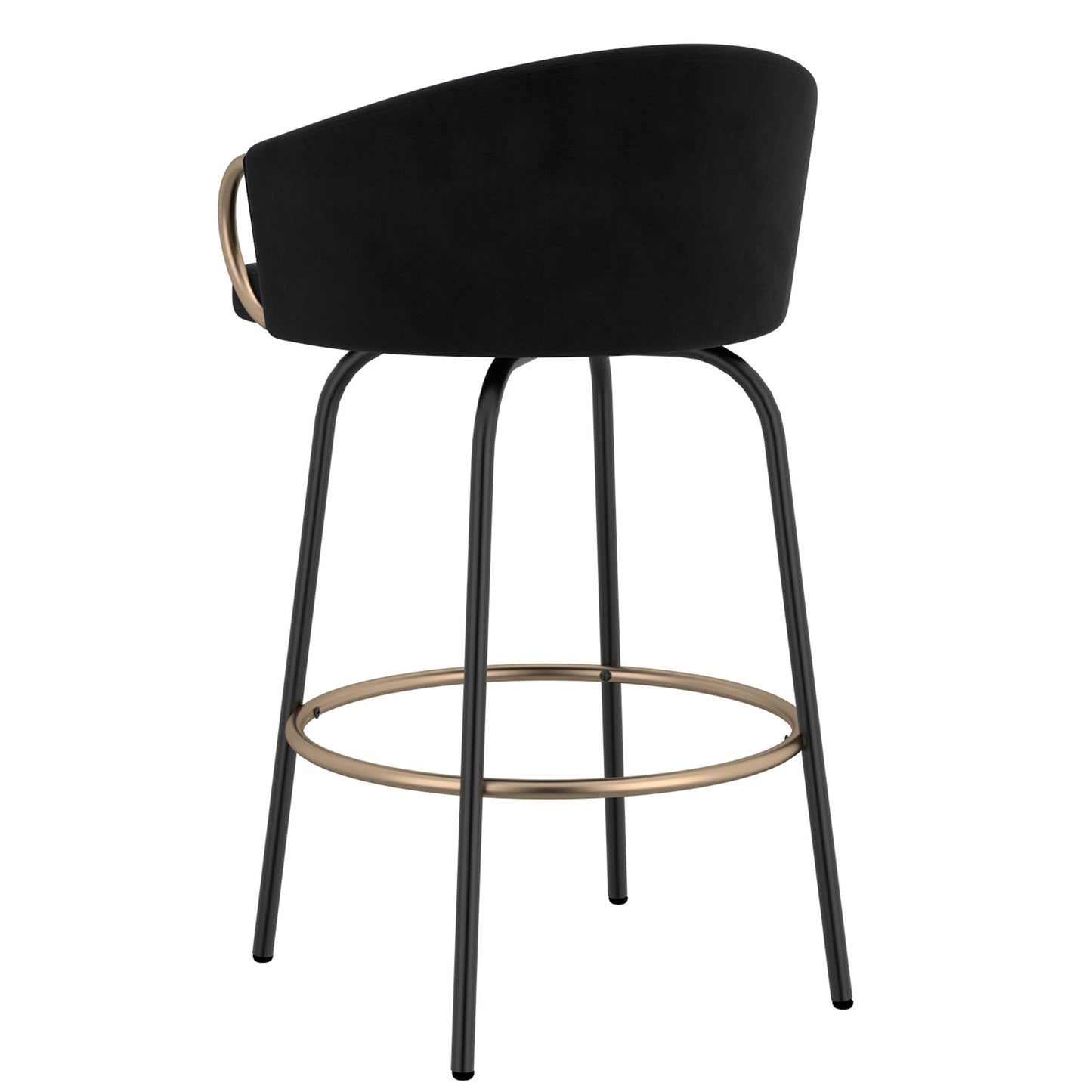 Tabouret de bar Lavo 26 po, lot de 2 en gris, noir et or
