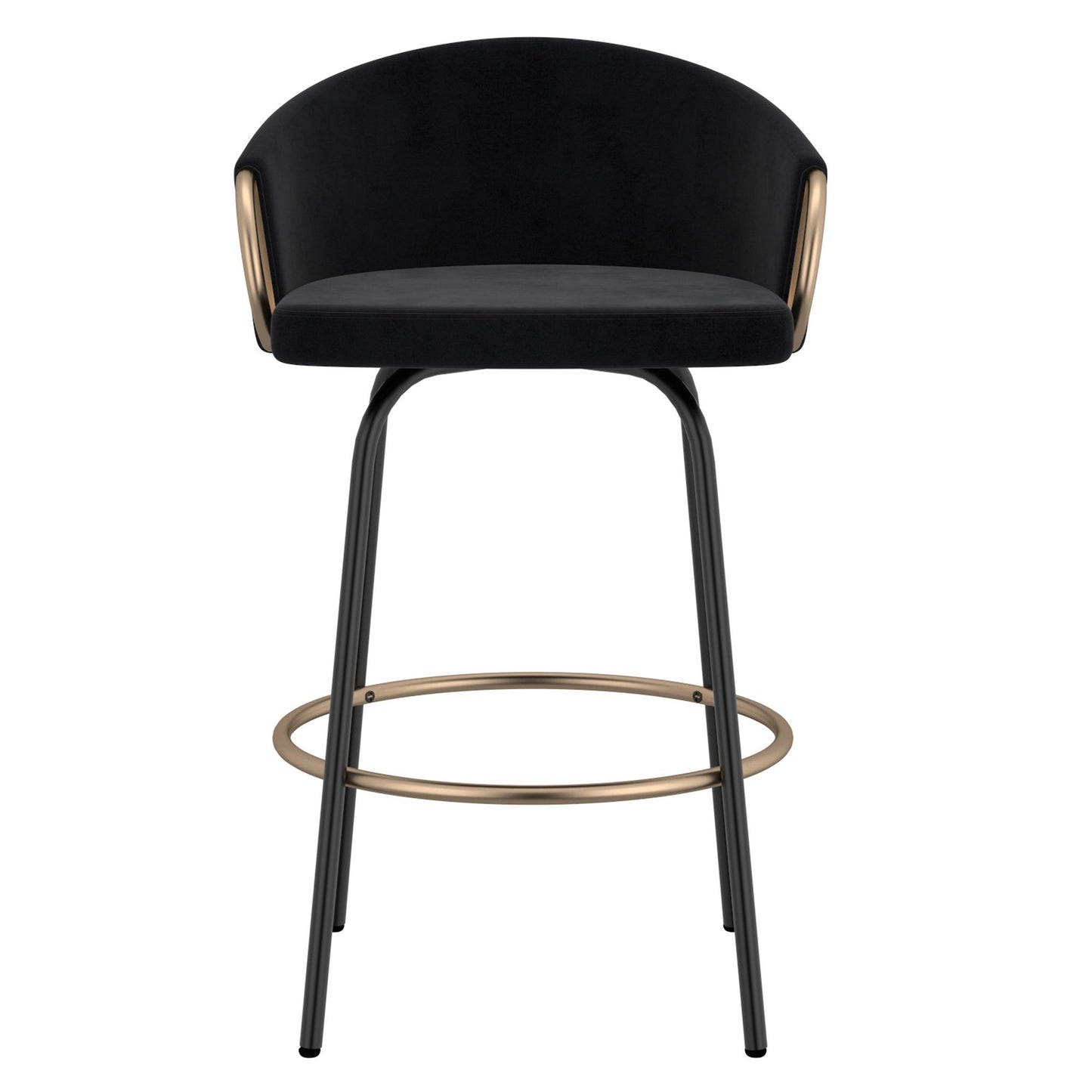 Tabouret de bar Lavo 26 po, lot de 2 en gris, noir et or
