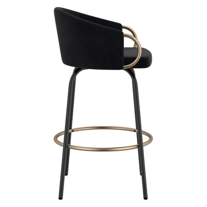 Tabouret de bar Lavo 26 po, lot de 2 en gris, noir et or