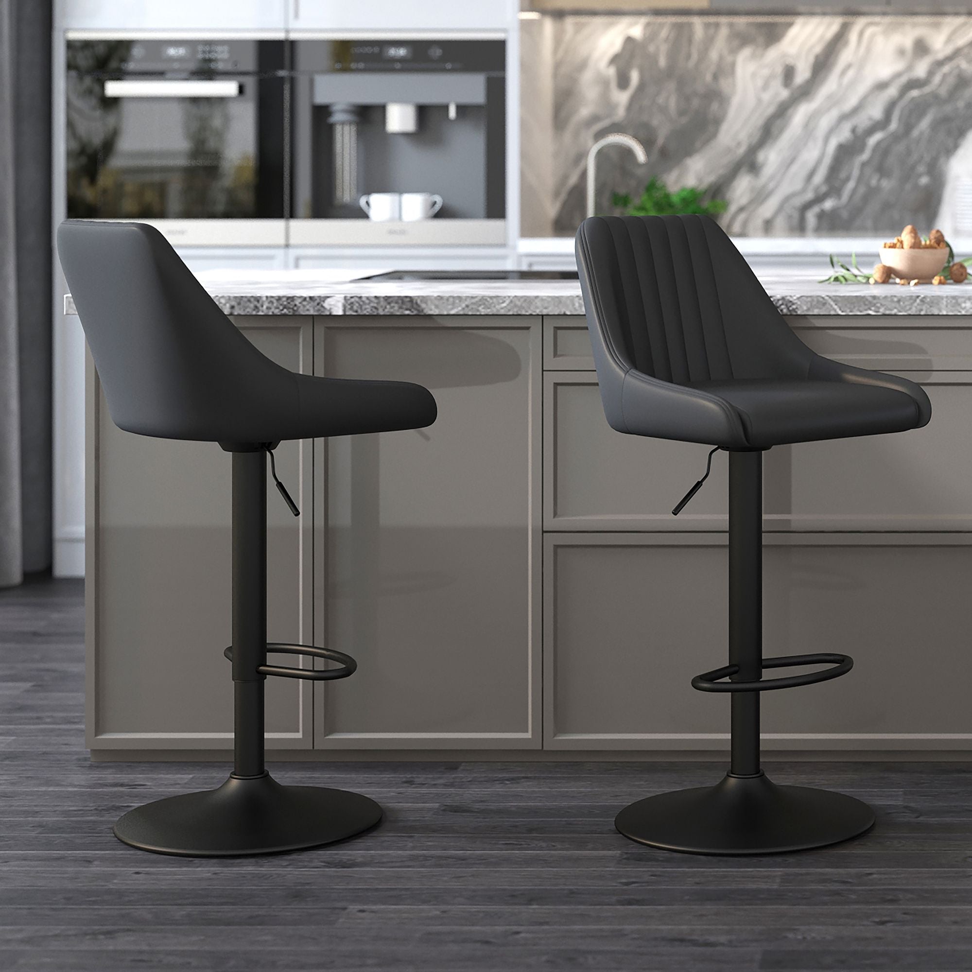 Tabouret pivotant à hauteur réglable Kron, lot de 2
