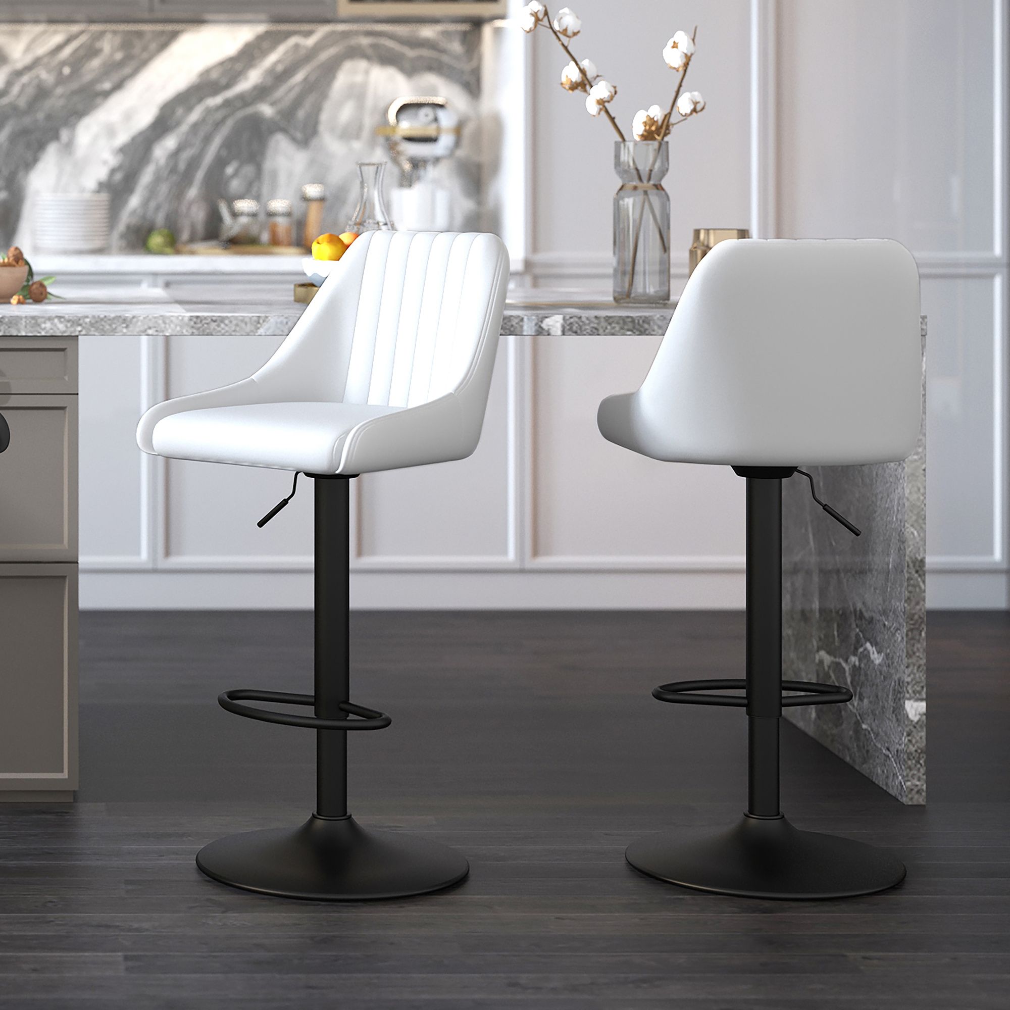 Tabouret pivotant à hauteur réglable Kron, lot de 2