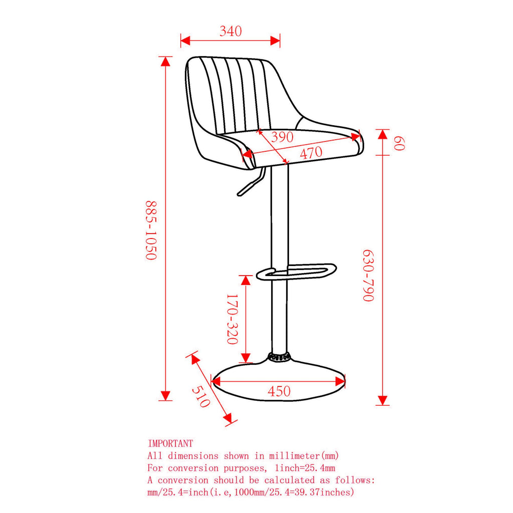Tabouret pivotant à hauteur réglable Kron, lot de 2