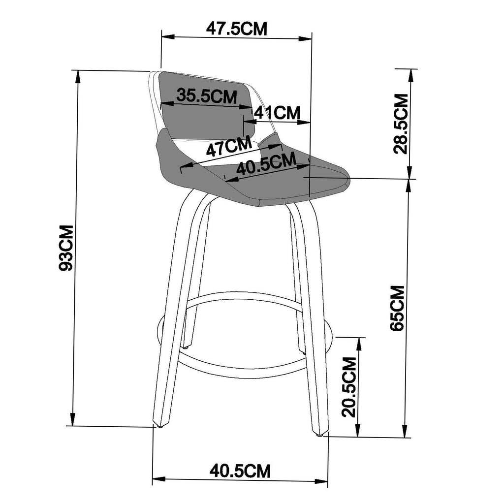 Hudson 26" Counter Stool with Swivel Set of 1