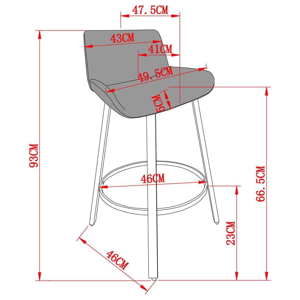 Fern 26" Counter Stool with Swivel, Set of 2