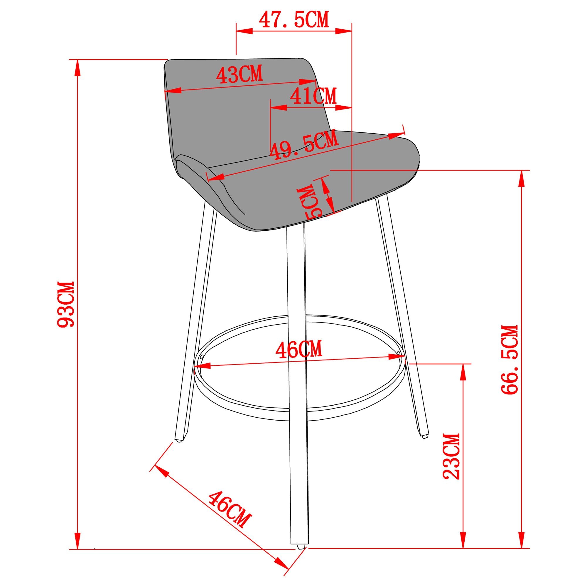 Fern 26" Counter Stool with Swivel, Set of 2