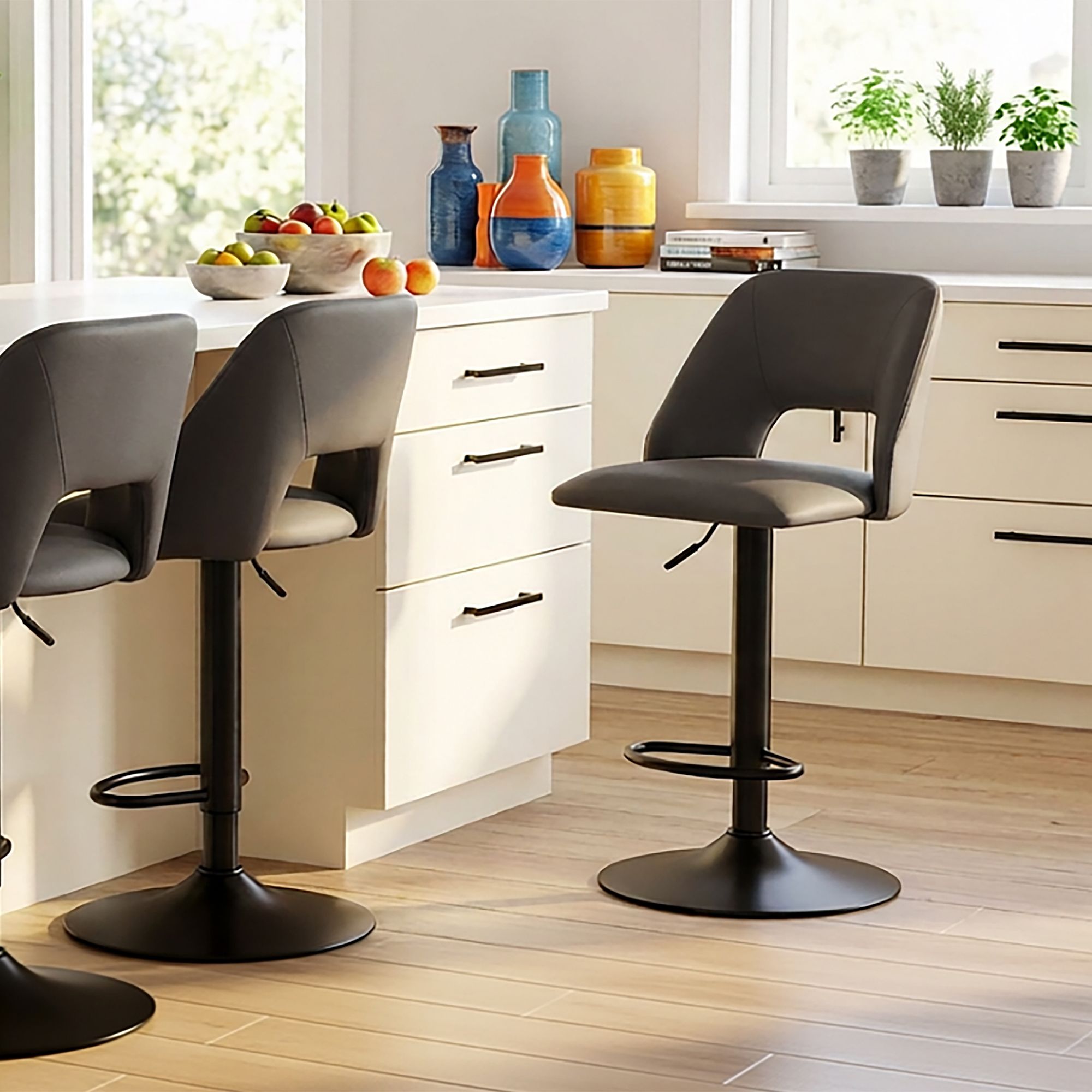 Tabouret à suspension pneumatique réglable Adler, lot de 2 
