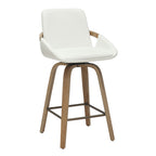 Parker 26" Counter Stool with Swivel, Set of 2 in Ivory and Whitewash