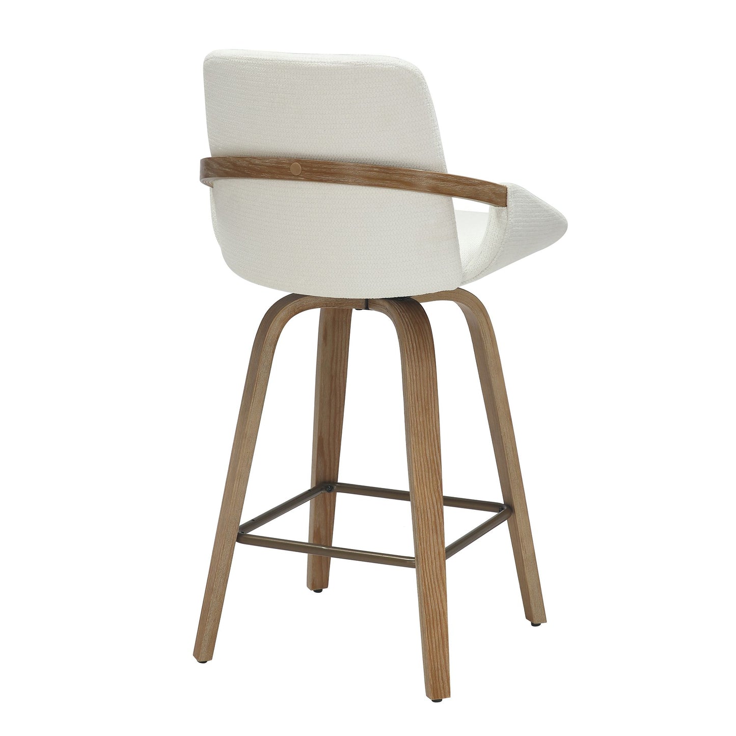 Parker 26" Counter Stool with Swivel, Set of 2 in Ivory and Whitewash