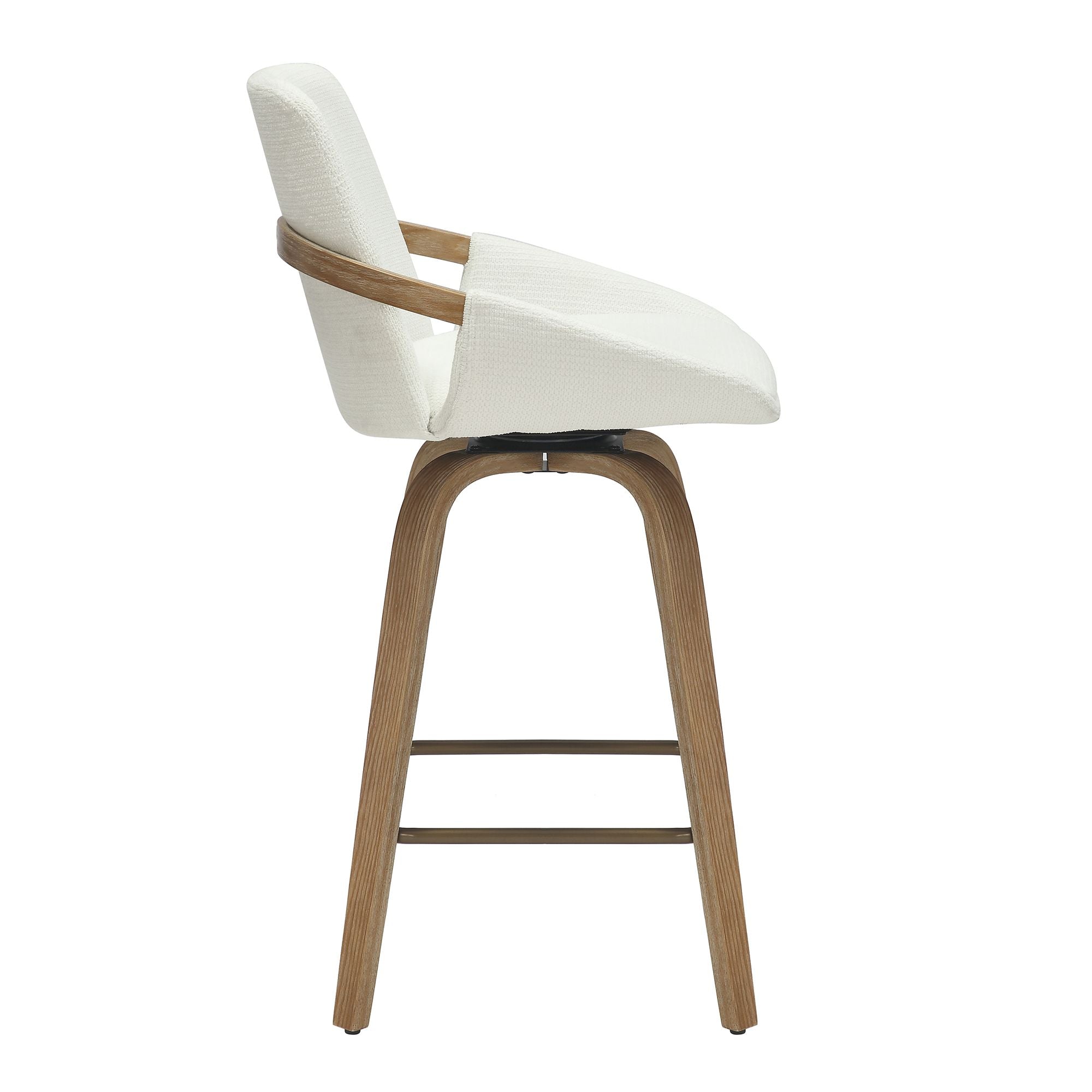 Parker 26" Counter Stool with Swivel, Set of 2 in Ivory and Whitewash