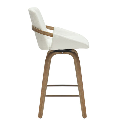 Parker 26" Counter Stool with Swivel, Set of 2 in Ivory and Whitewash
