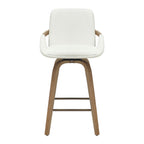 Parker 26" Counter Stool with Swivel, Set of 2 in Ivory and Whitewash