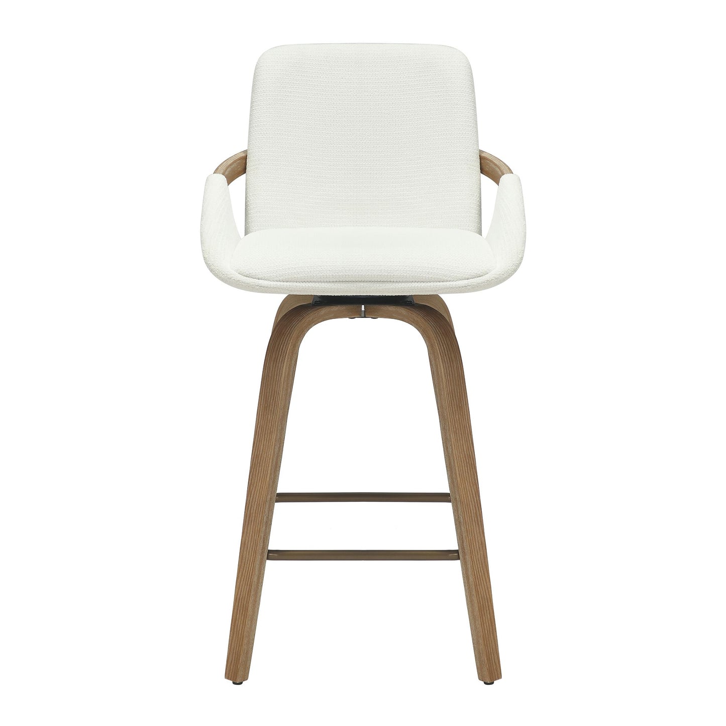 Parker 26" Counter Stool with Swivel, Set of 2 in Ivory and Whitewash