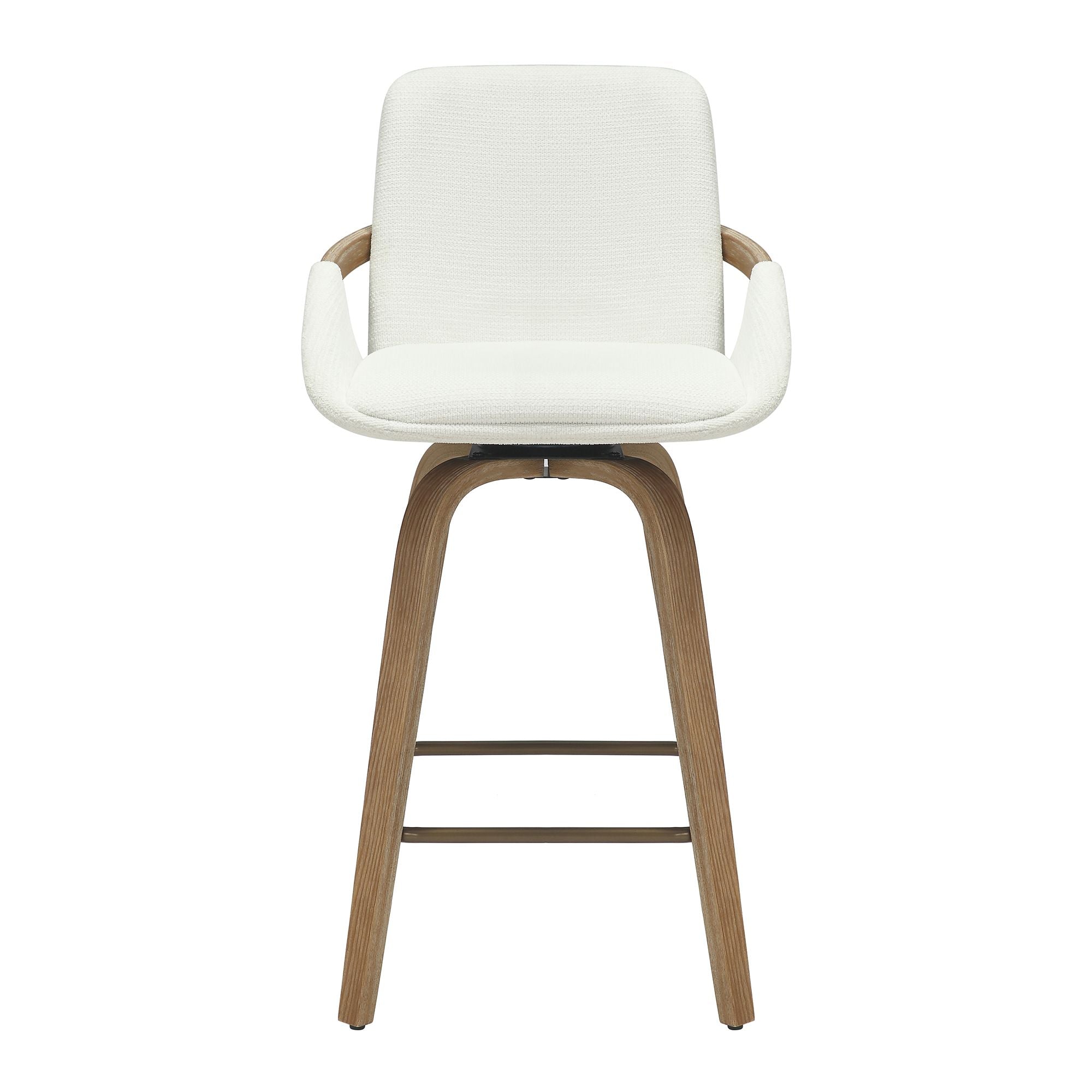 Parker 26" Counter Stool with Swivel, Set of 2 in Ivory and Whitewash