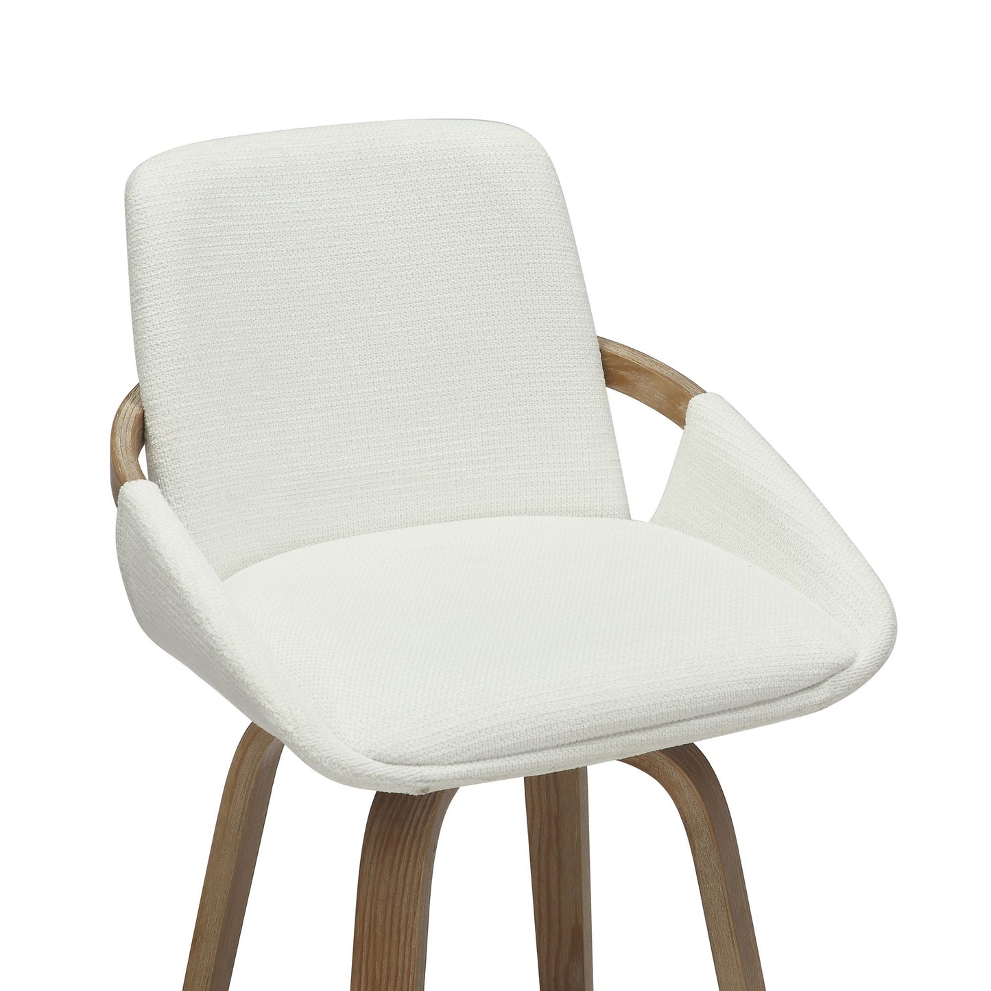 Parker 26" Counter Stool with Swivel, Set of 2 in Ivory and Whitewash