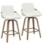 Parker 26" Counter Stool with Swivel, Set of 2 in Ivory and Whitewash