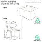 NINJA SINTERED STONE DINING TABLE WITH LOOMIE CHAIRS