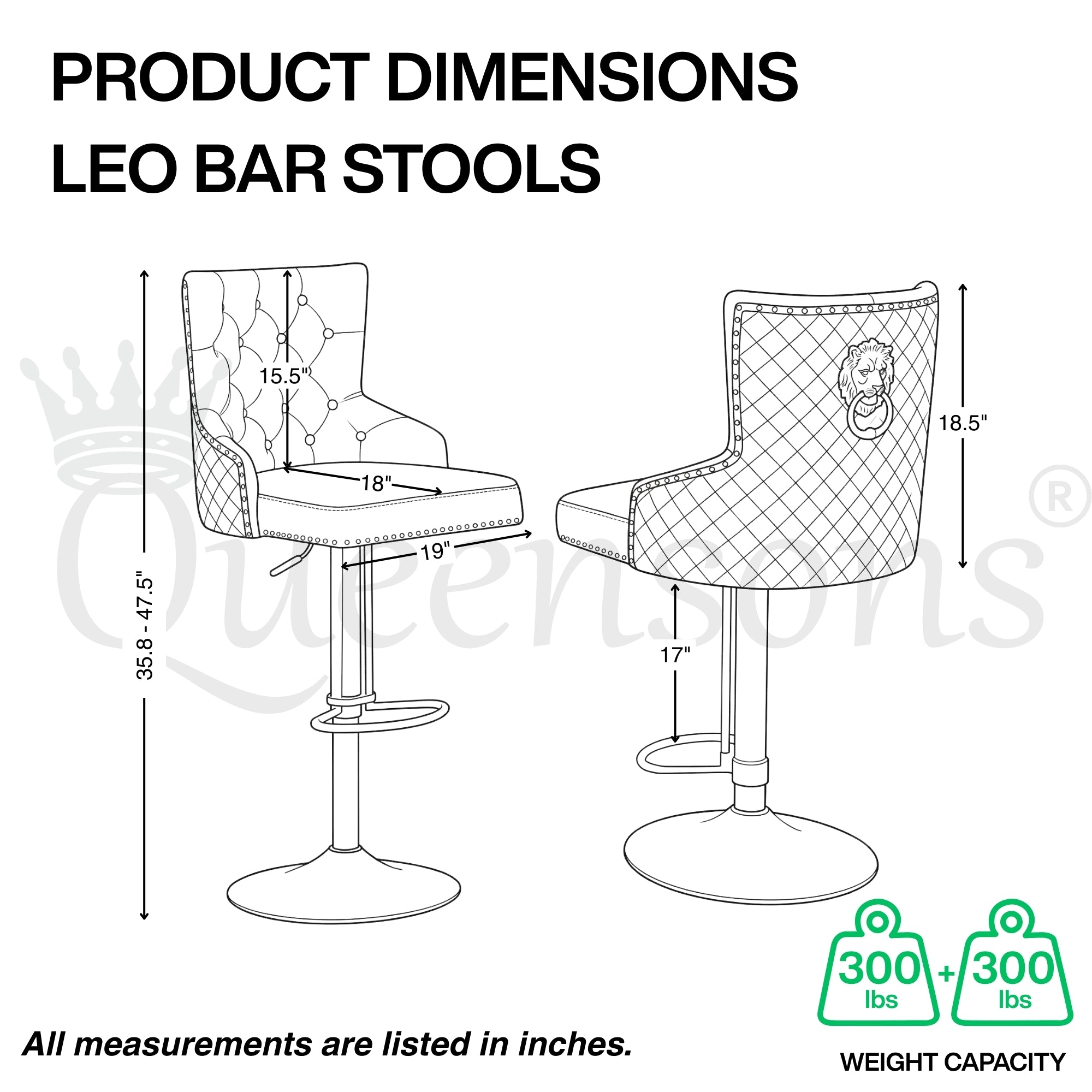Tabouret de bar Leo (lot de 2)