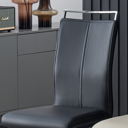 Francis Waterproof Faux Leather Dining Chair with Metal Legs