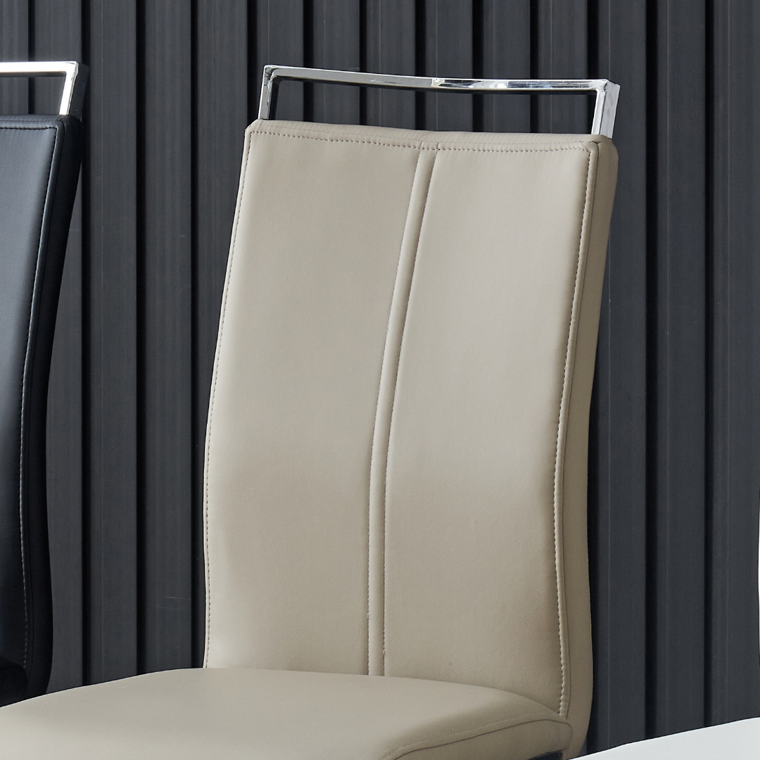 Francis Waterproof Faux Leather Dining Chair with Metal Legs