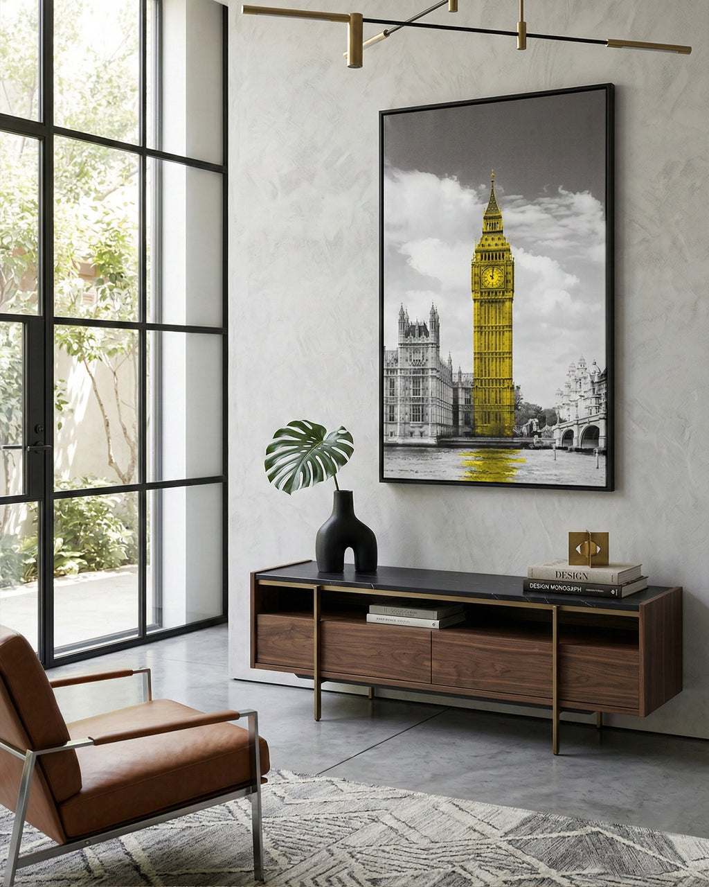 Tableau mural contemporain 3D BIG BEN avec cadre en métal 