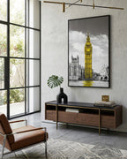 Tableau mural contemporain 3D BIG BEN avec cadre en métal 