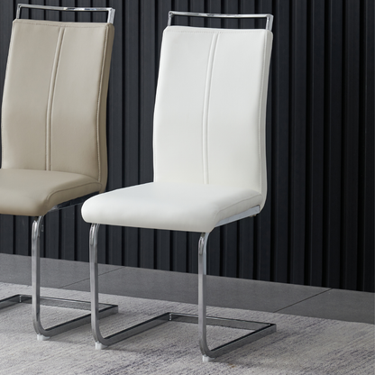 Francis Waterproof Faux Leather Dining Chair with Metal Legs