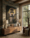 Tableau mural 3D Cheveux d'or avec cadre en métal 
