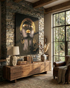 Tableau mural 3D Cheveux d'or avec cadre en métal 