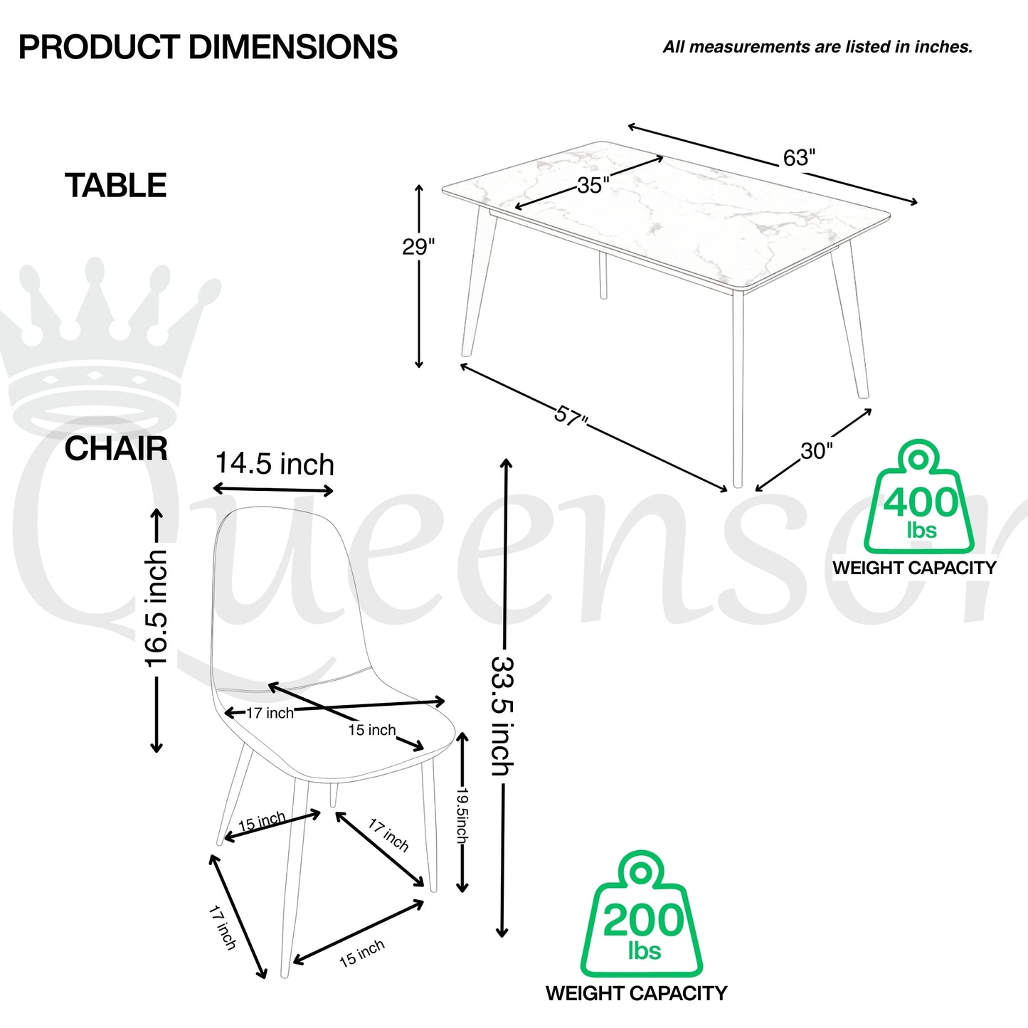 Modern 7-Piece White Faux Marble Dining Set – 63” Table with Grey Velvet Chairs