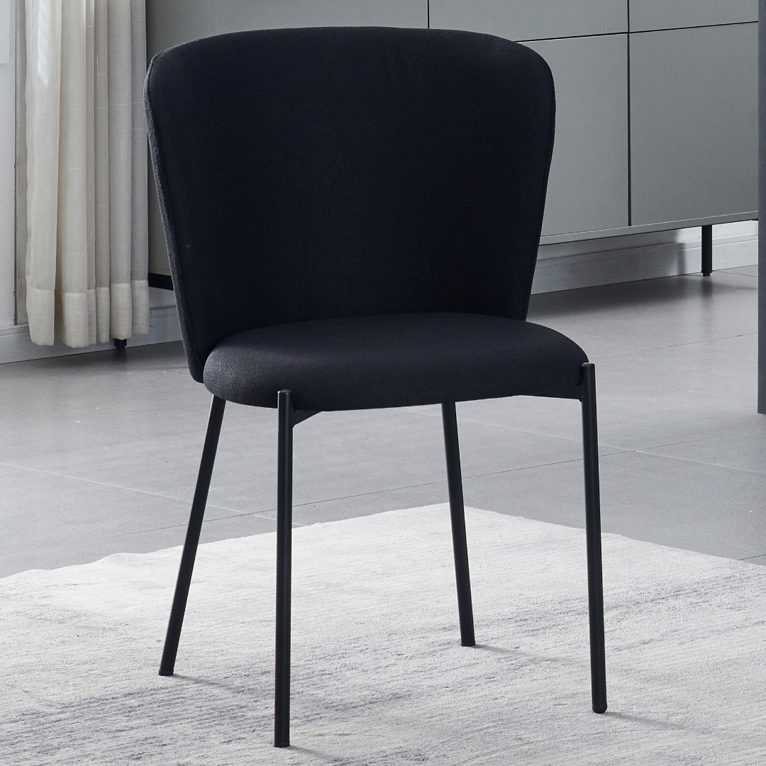 Lisa Dining Chair with Breathable Fabric and Metal Legs