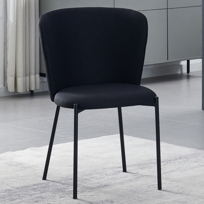 Lisa Dining Chair with Breathable Fabric and Metal Legs