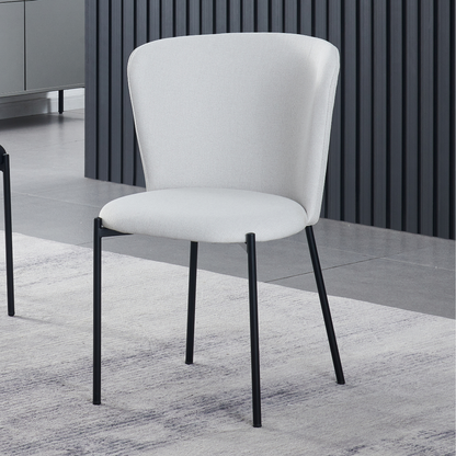 Lisa Dining Chair with Breathable Fabric and Metal Legs