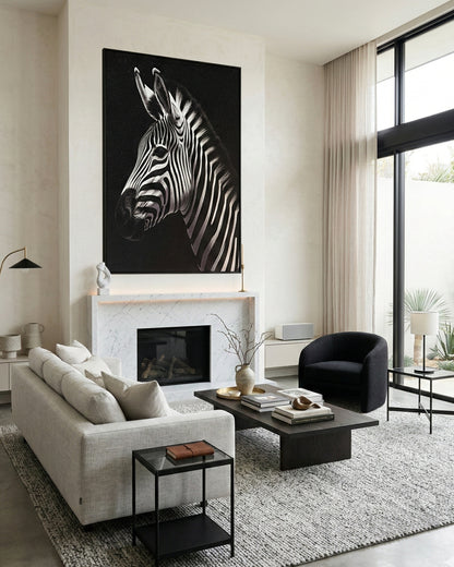 3D ZEBRA Wall Art with Metal Frame