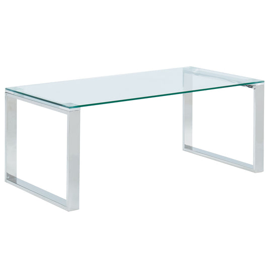 Zevon Rectangular Coffee Table in Silver