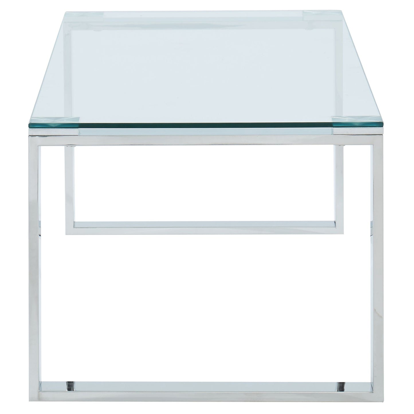 Zevon Rectangular Coffee Table in Silver