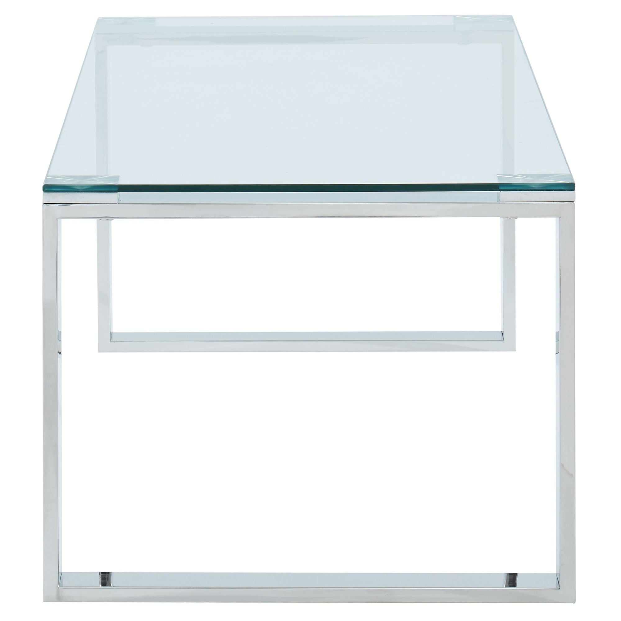 Zevon Rectangular Coffee Table in Silver