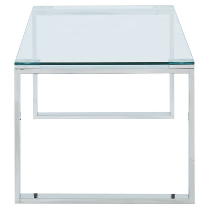 Zevon Rectangular Coffee Table in Silver