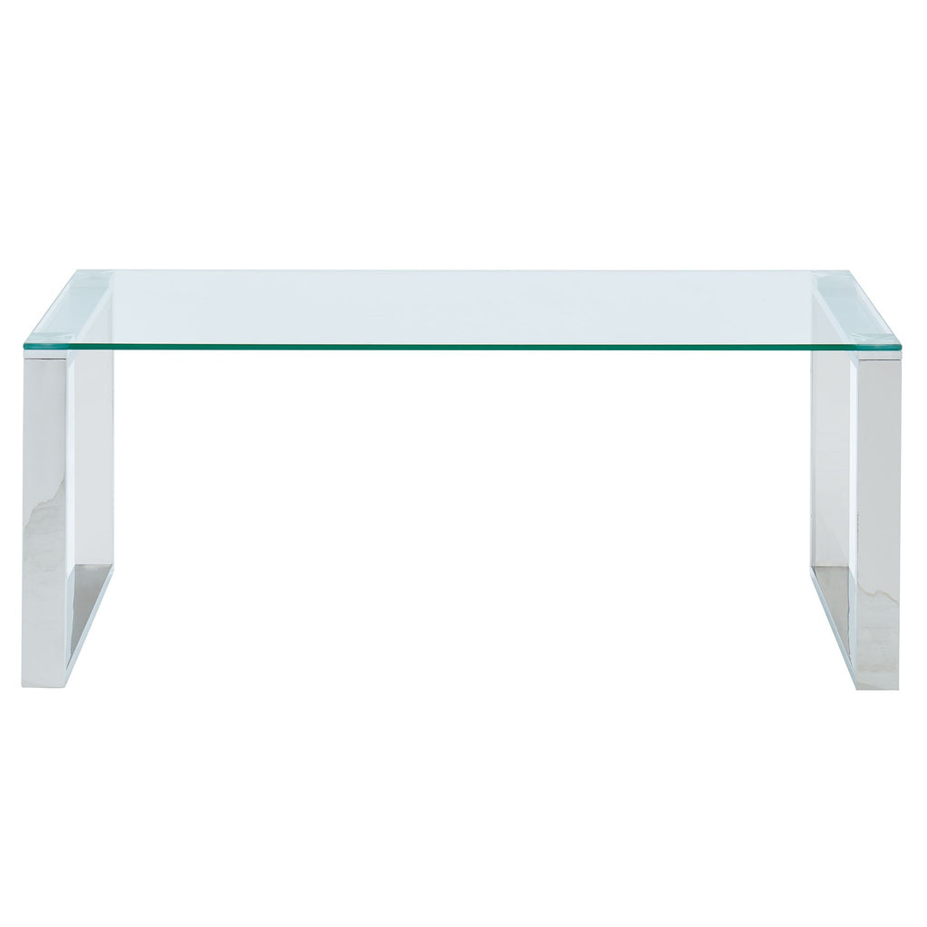 Zevon Rectangular Coffee Table in Silver
