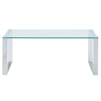 Zevon Rectangular Coffee Table in Silver