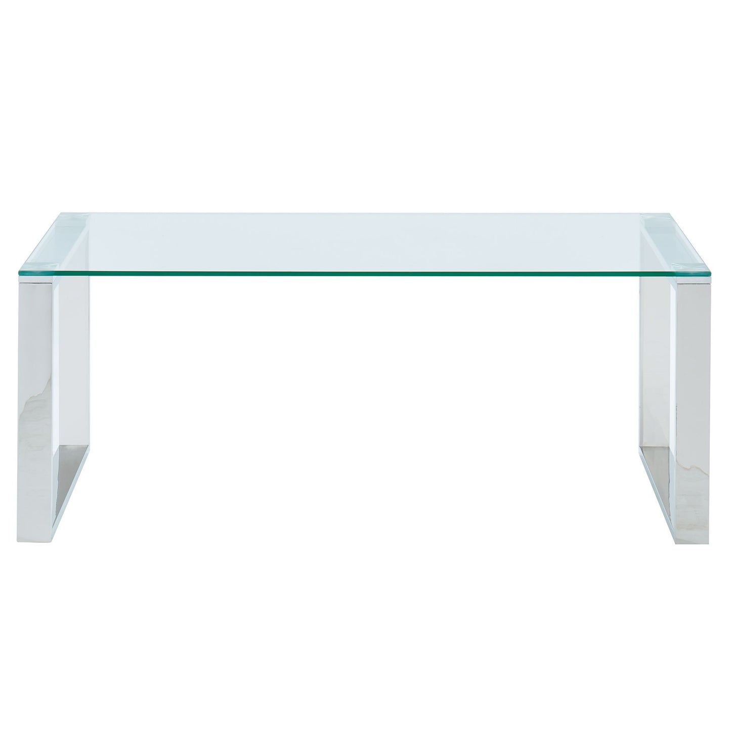 Zevon Rectangular Coffee Table in Silver