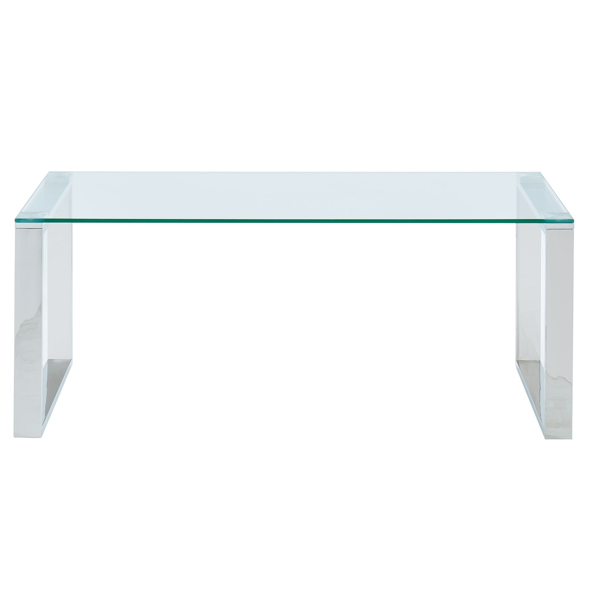 Zevon Rectangular Coffee Table in Silver