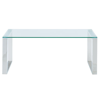 Zevon Rectangular Coffee Table in Silver