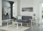 Zevon Rectangular Coffee Table in Silver
