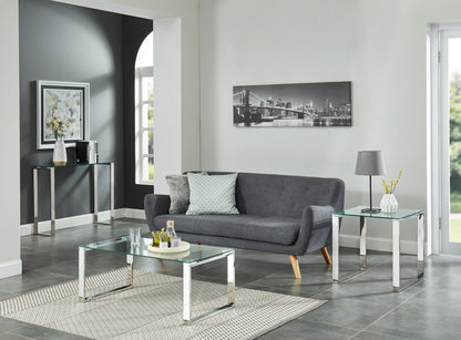 Zevon Rectangular Coffee Table in Silver