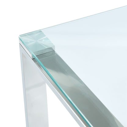 Zevon Rectangular Coffee Table in Silver