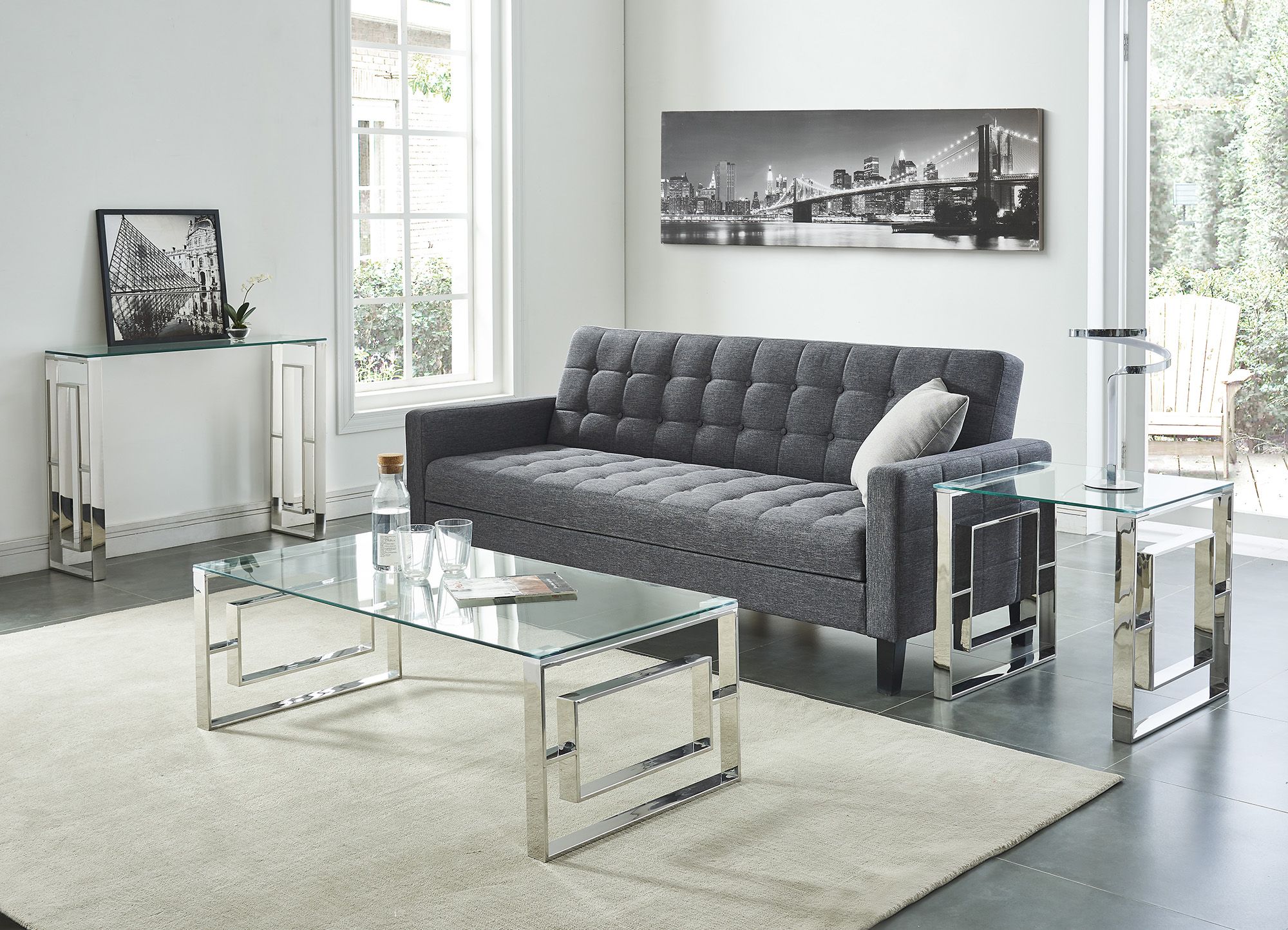 Eros Rectangular Tempered glass top Coffee Table